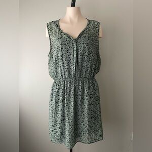GAP Floral Boho Sleeveless Neck Tie Midi Dress Cottagecore Romantic Green XL